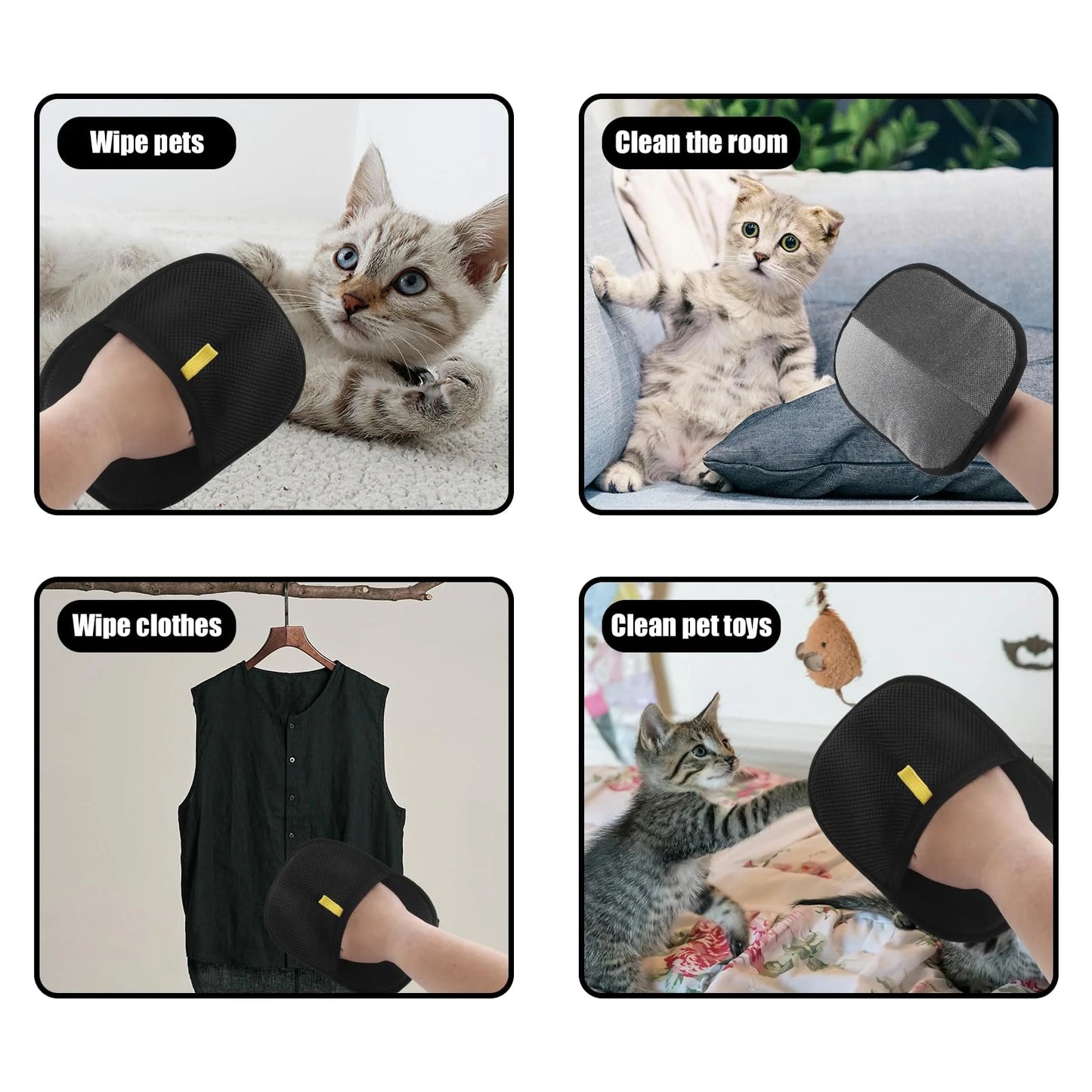 Double-Sided Pet Hair Remover Glove — Lifts fur from furniture, clothes & carpets in seconds
